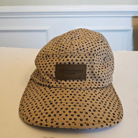Obey Propaganda 5 Panel Dot AOP Cap Strap Back Cotton Hat One Size - Picture 1 of 5